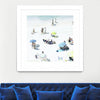 "Happy Days" Matted and Framed White 30x30 Wall Art