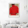 "Woman In Red" Canvas Framed Black 24x32 Wall Art