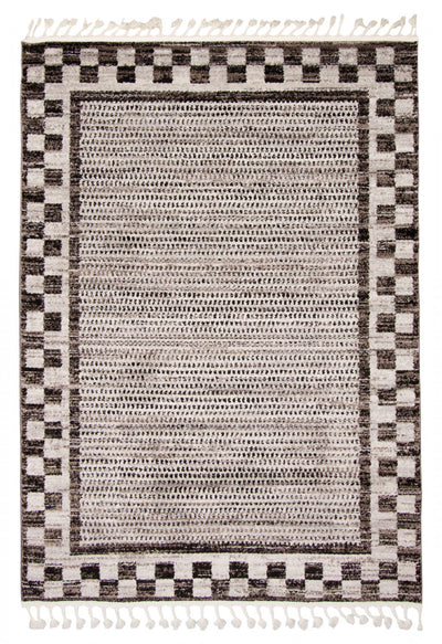 Vera Quattro Ivory/Grey Area Rug - 7'10" x 10'5"