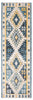 Mosaic Taupe/Blue Machine Washable Area Rug - 2'6" x 8'0"
