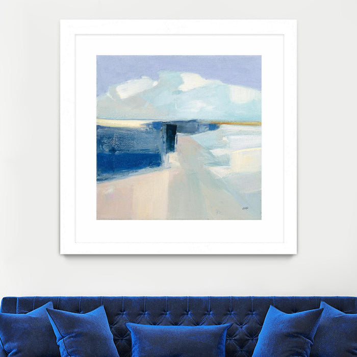 \"Sand And Sky\" Matted and Framed White 30x30 Wall Art