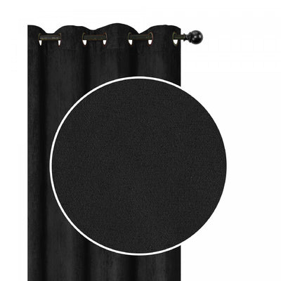 Faux Suede Panel With 8 Grommets Black - Set of 2 Drapes and Blinds|Panneau en suédine noire avec 8 œillets - ensemble de 2 rideaux et stores