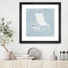 "Serene Seaside Iii" Matted and Framed Black 36x36 Wall Art