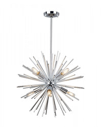 Sunburst  8-Light Chrome Chandelier 