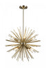 Sunburst  8-Light Satin Brass Chandelier 