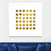 "Golden Spots White" Matted and Framed White 36x36 Wall Art