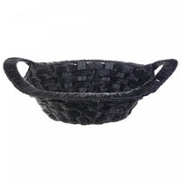 Black Weave Basket with Handle Round 12.2