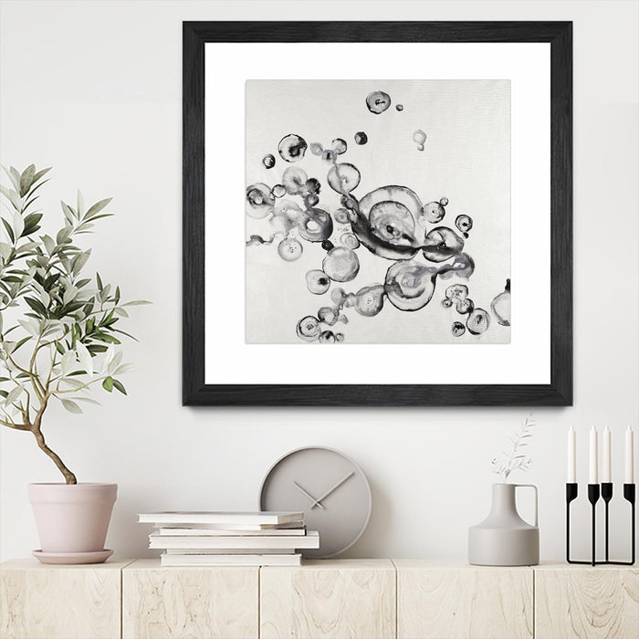 \"Transparent Onyx\" Matted and Framed Black 36x36 Wall Art