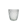 Round Glass Candle Holder Diamond - Set of 4|Bougeoir rond en verre à motif de diamants - ensemble de 4