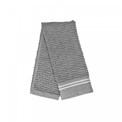 Luxury Stitch Hand Towel 16 x 27 Light Grey - Set of 6 Towels|Essuie-mains brodé luxueux 16 x 27 gris clair - ensemble de 6 serviettes