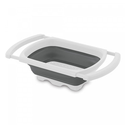 Collapsible Over the Sink Colander White/Grey Cookware|Passoire pliable à poser au-dessus de l’évier blanche et grise