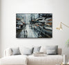"Rush" Canvas Framed Black 36x24 Wall Art