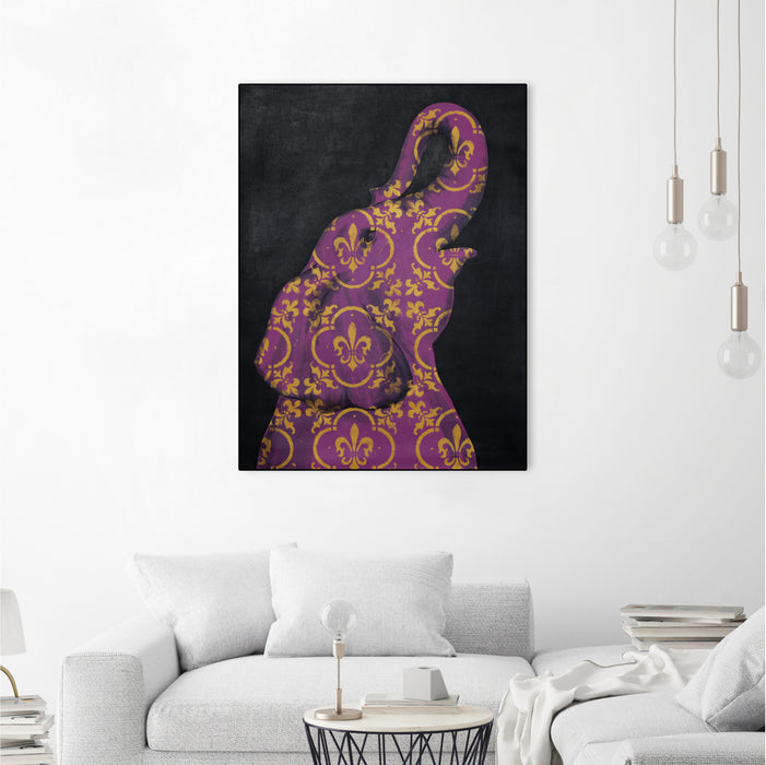 \"Zoo Celebration I\" Canvas Framed Black 24x32 Wall Art