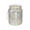 Ribbed Mercury Glass Tealight Holder|Bougeoir pour bougie chauffe-plats en verre de mercure côtelé