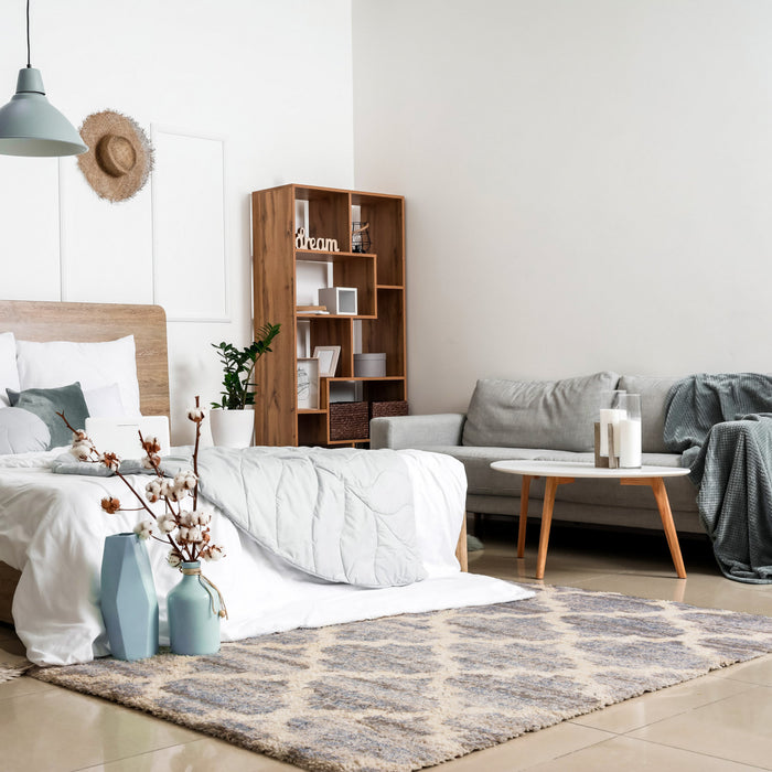 Dimity Grey/Light Blue Area Rug - 3'11\" x 5'7\"