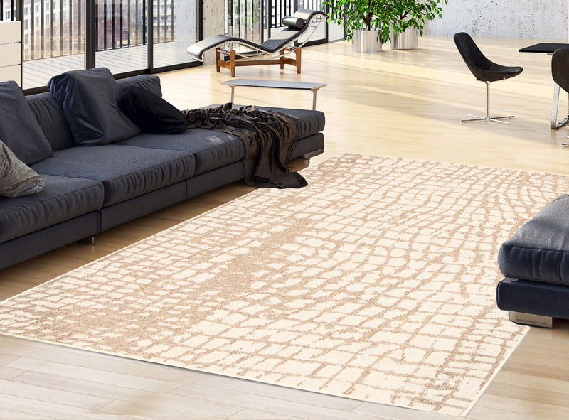 Sadie Safari Champagne-Taupe Area Rug - 3'11\" x 5'7\"