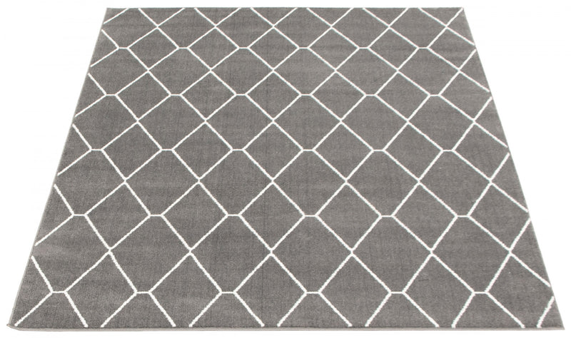 August Dark Grey-White 6'7\" x 9'6\" Area Rug