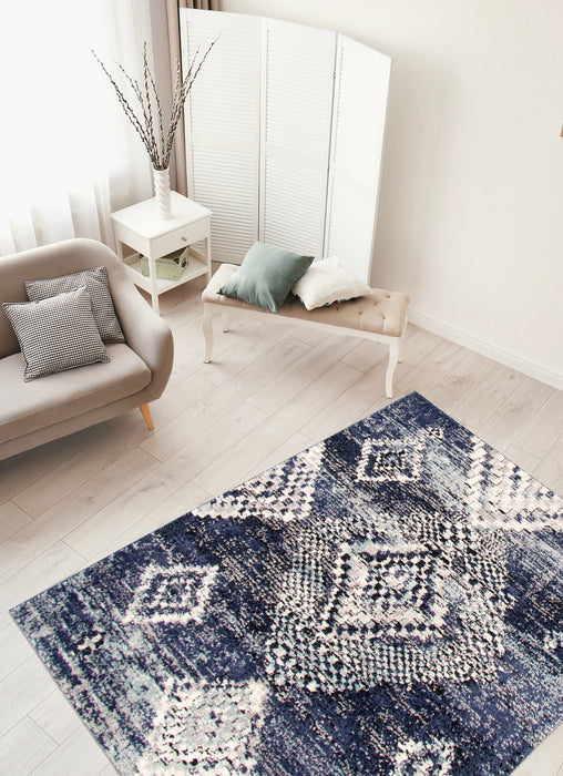 Makondo Mosaique Blue Area Rug - 6'7\" x 9'6\"