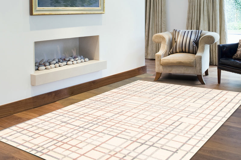 Taite Cream-Silver Area Rug - 3'11\" x 5'7\"