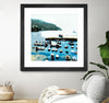 "Boats" Matted and Framed Black 30x30 Wall Art