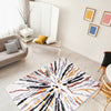 Paloma Sunburst Black, White Area Rug - 5'3" x 7'3"
