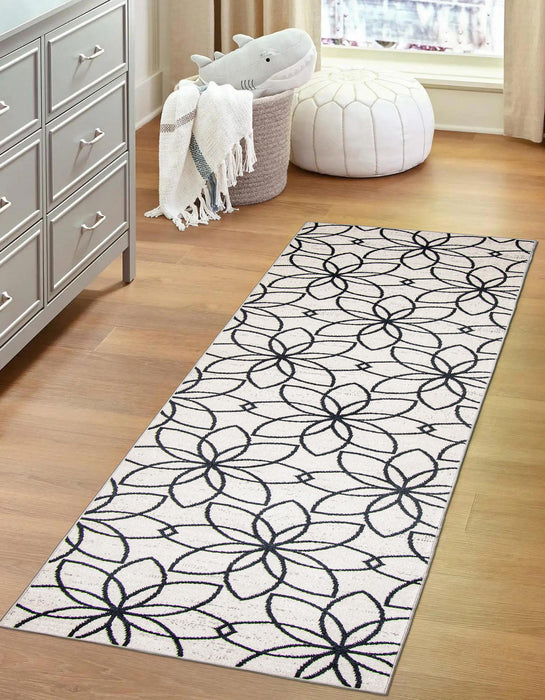 Terali Ivory Machine Washable Area Rug - 2'6\" x 8'0\"