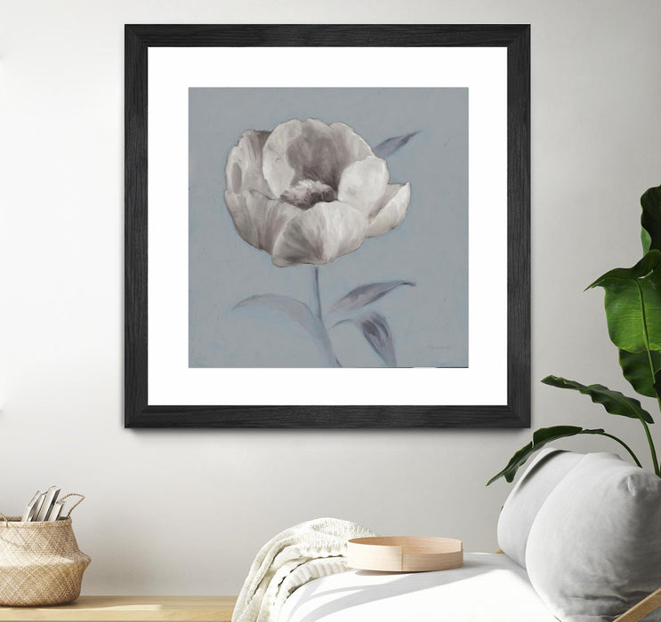 \"Floral Symposium I\" Matted and Framed Black 30x30 Wall Art