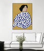 "Happy Girl" Canvas Framed Black 24x32 Wall Art