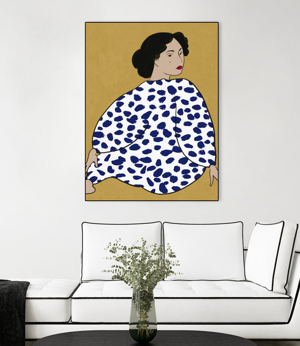 \"Happy Girl\" Canvas Framed Black 24x32 Wall Art
