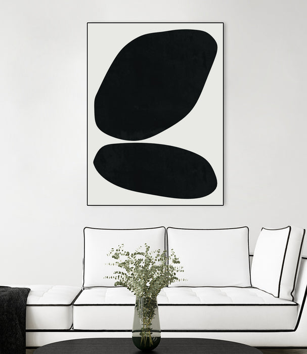\"Black Abstract Ii\" Canvas Framed Black 30x40 Wall Art