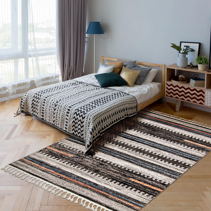 Vera Linear Multi-Colour Area Rug - 5'2\" x 7'5\"
