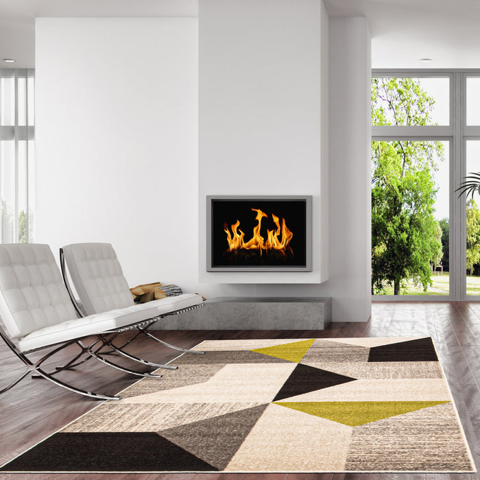 Hadley Grey / Green 6'7\" x 9'6\" Area Rug