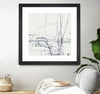 "Chalk Doodles H" Matted and Framed Black 36x36 Wall Art