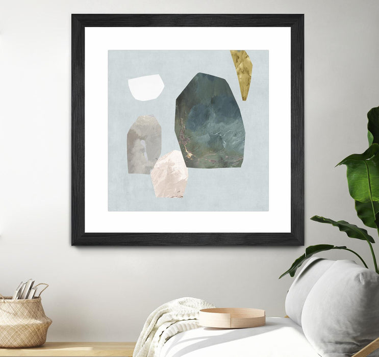 \"Assembly I\" Matted and Framed Black 30x30 Wall Art