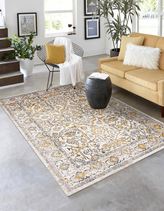 Legacy Ivory Machine Washable Area Rug - 6'0\" x 9'0\"