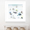 "Happy Days" Matted and Framed White 30x30 Wall Art