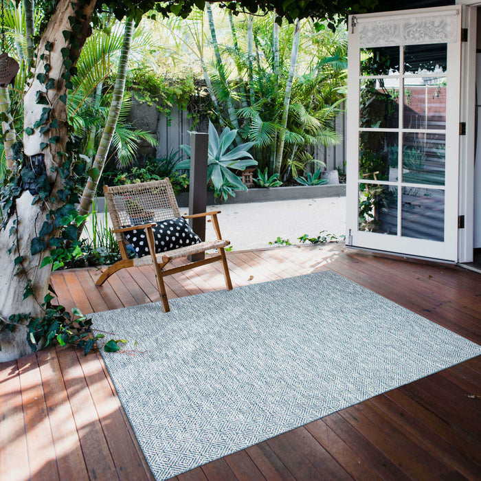 Neisha Diamond Blue Rug 6'7\" X 9'6\" Area Rug
