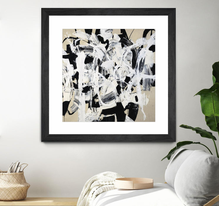 \"Talking Out Of Both Sides\" Matted and Framed Black 36x36 Wall Art