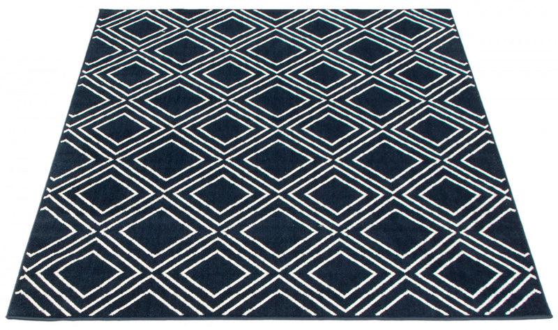 August Geod Navy-White 6'7\" x 9'6\" Area Rug