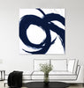 "Navy Circular Strokes Ii" Giant Art 54x54 Wall Art