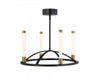 Infiniti Matte Black & Brass 4-Light Integrated LED Chandelier