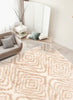 Agalia Abstract Ivory-Tan Shag - 6'7" x 9'6"