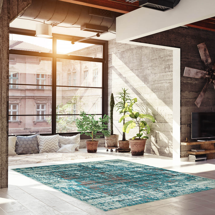 Mariam Aqua 6'7\" x 9'6\" Area Rug