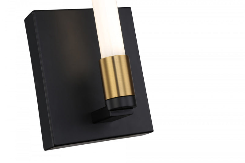 Infiniti Matte Black & Brass 1-Light Integrated LED Sconce