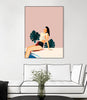 "Sunday" Canvas Framed Black 30x40 Wall Art