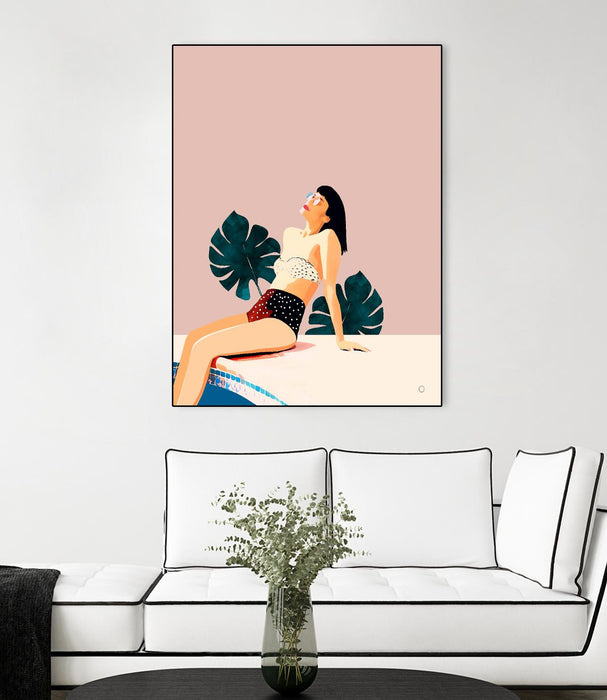 \"Sunday\" Canvas Framed Black 30x40 Wall Art
