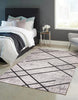 Damali Ivory/Black Machine Washable Area Rug - 5'0" x 7'0"