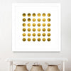 "Golden Spots White" Matted and Framed White 36x36 Wall Art