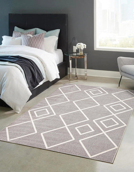 Kenza Grey Machine Washable Area Rug - 6'0\" x 9'0\"