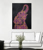 "Zoo Celebration I" Canvas Framed Black 24x32 Wall Art